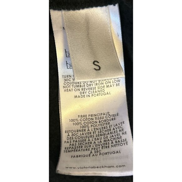 Victoria Beckham black oversized cotton sweatshirt white under arm print - Picture 11 of 13